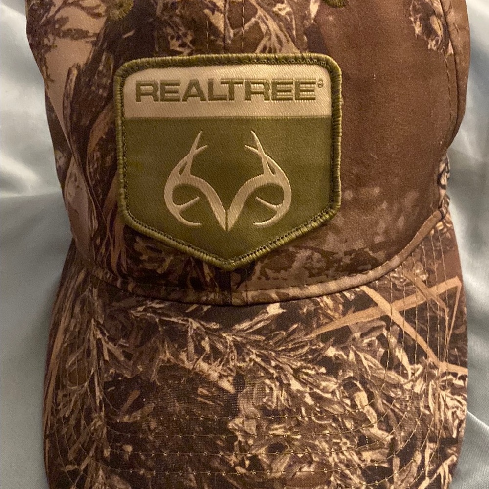 Realtree Brown Camouflage Hat with Green Patch